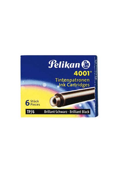Pelikan 4001 6-pack Short Cartridge Tp/6 Black