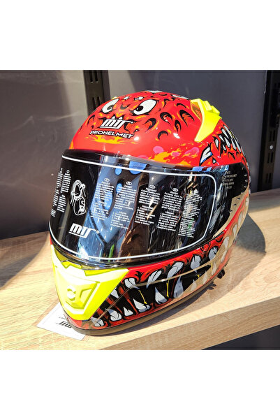 MTS FX-201 GLOSSY DEMAN SİLVER VİZÖRLÜ KAPALI KASK