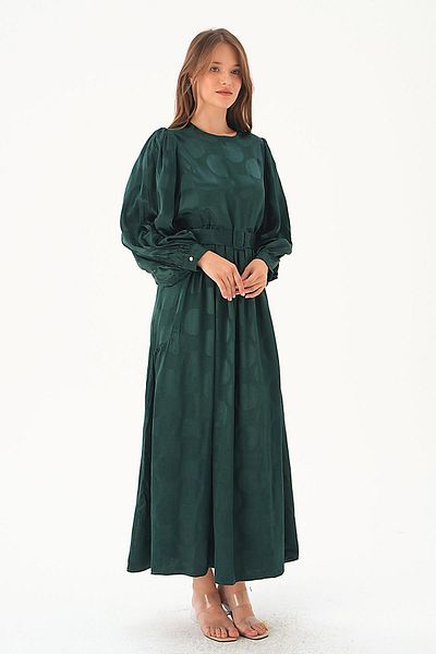 Rays Emerald 4215A Πουά Φόρεμα με Ζώνη