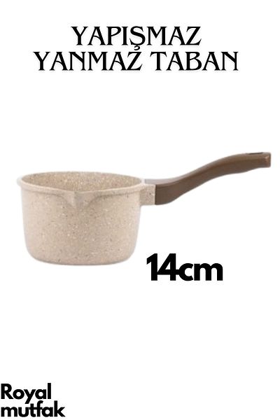 ThermoAD Mink Colored 26 cm Granite Milk Bowl and 14 cm Sauce Bowl - 1Lt.
