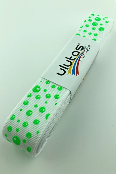 Limelia Panglică cu imprimeu cu puncte verde neon 2,5 cm