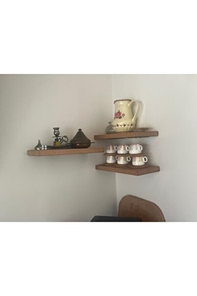 Ahşap 3"lü Duvar Rafı