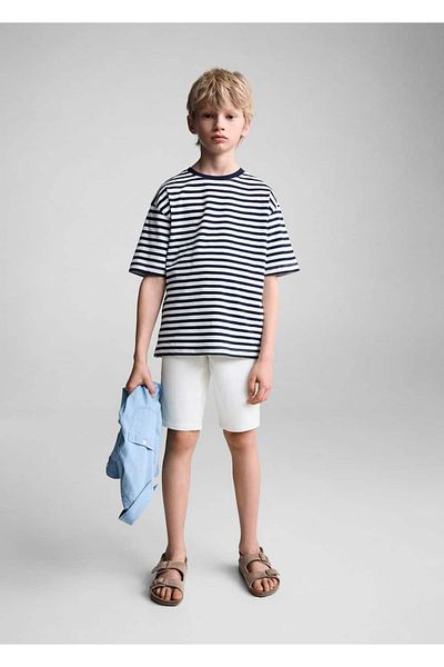 MANGO Kids Slim fit džínové bermudy