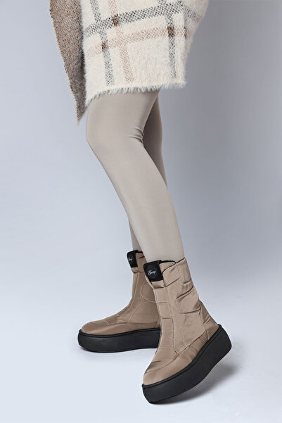 Jump 60110 Water Resistant Non-Slip Sole Beige Women's Snow Boots