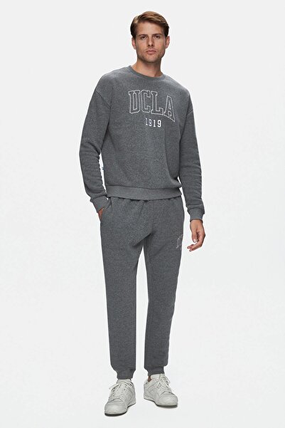 UCLA Sandhill Dark Gray - Crew Neck Embroidered Men's Sweatshirt