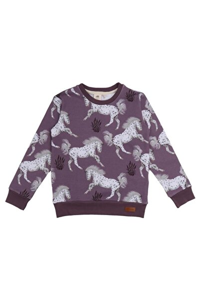 Walkiddy Benekli At Desenli Organik Çocuk Sweatshirt