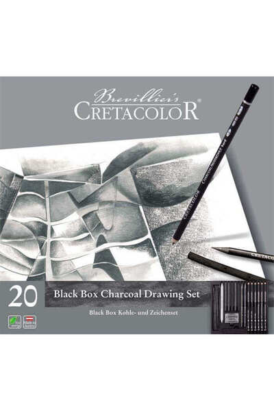 CretaColor Black Box Eskiz Karakalem Seti 20'li Metal Kutu / 40030