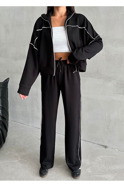 Laluvia Set de trening negru Pablo Piping