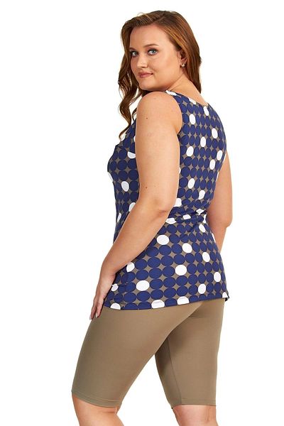 Argento Patterned Short Sleeve Tankini