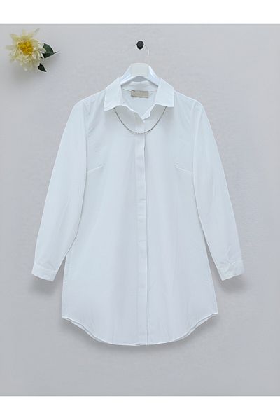 Modamorfo Langes schlichtes Tunika-Shirt