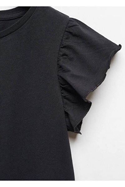 MANGO Kids Tričko s volánem s krátkým rukávem