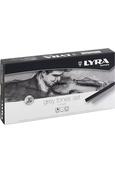 LYRA Polycrayons Powder Pastel Grey Tones Box of 12