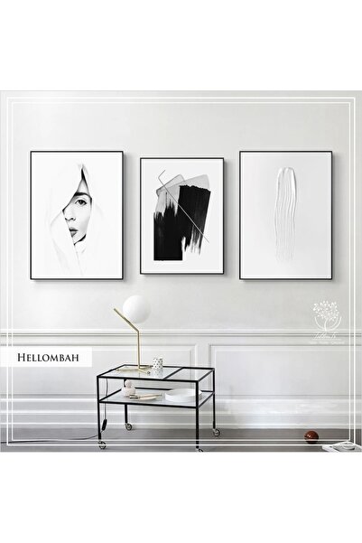 Tablomtr Metal Çerçeveli Gerçek Camlı Tablo Hellombah 3 Lü Set