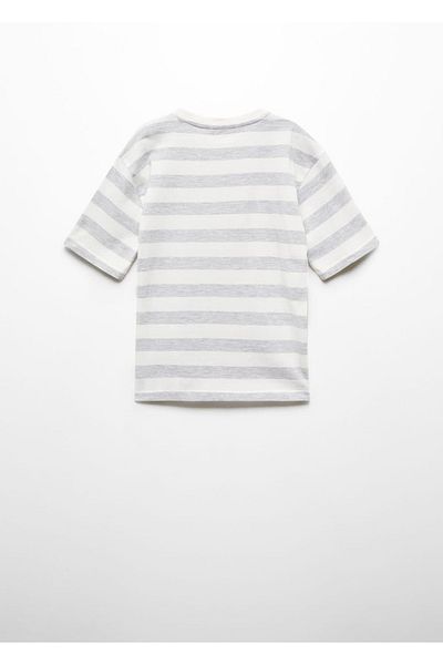 MANGO Kids Gestreiftes Baumwoll-T-Shirt