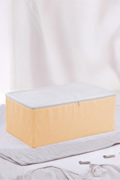 Magic Lady Orange Striped Medium Base under Sofa Bed 3 Pieces Storage 50X30X20 cm