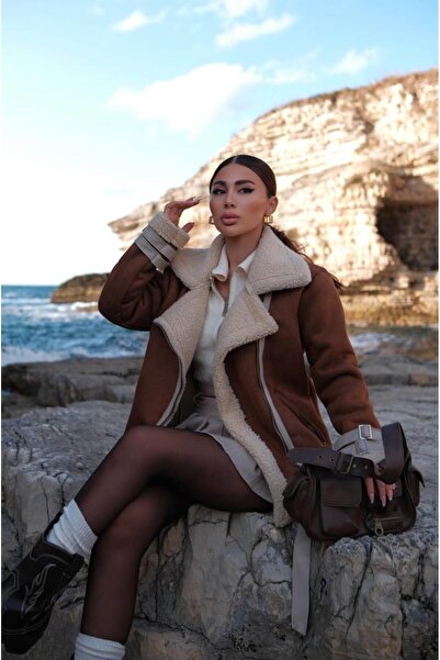 Genel Markalar Peluş Kaplama Oversize Kaban