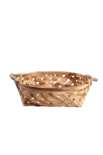 Sever Wooden Wicker Round Basket 36X36X10Cm