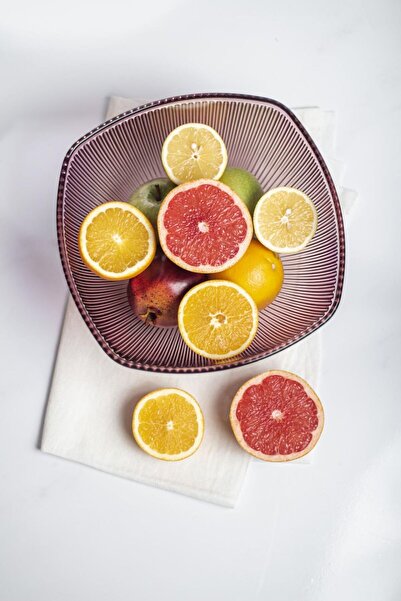 Depa Acrylic Baroque Plum Large Square Fruit & Salad Bowl & Mixing Bowl / 3.3 Lt (NOT GLASS)