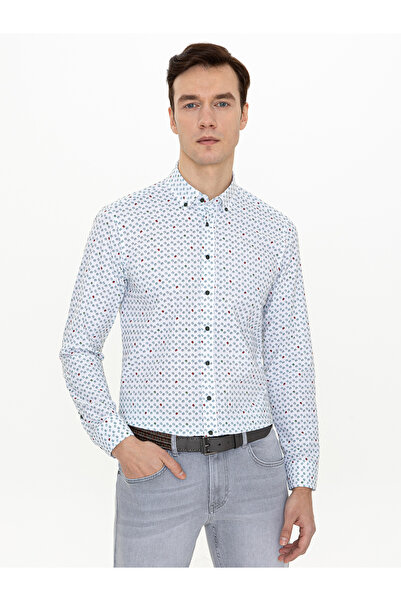 Cacharel Yeşil Slim Fit Uzun Kollu Gömlek 50247572-VR054