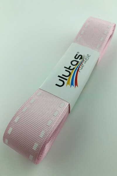 Limelia Panglică roz cu imprimeu Grosgrain 2,5 cm