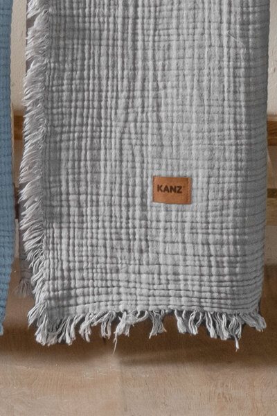 Kanz 4 Layer Baby Muslin Blanket - 100% Cotton, 100X120 Gray