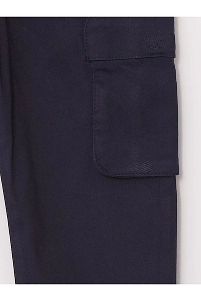 LC Waikiki Lcw Kids Dark Navy Blue Elastic Waist Boy Cargo Jogger Pants