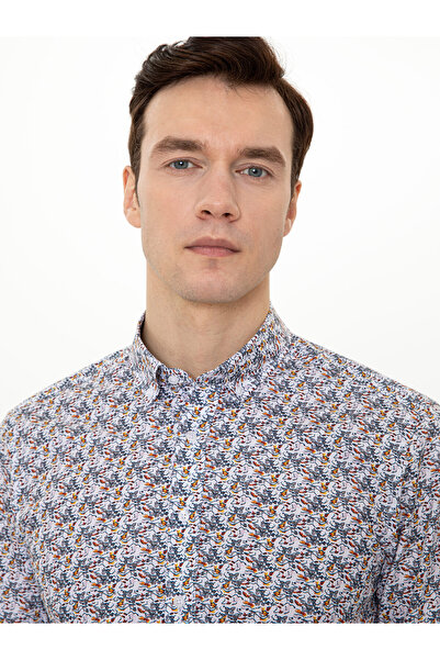 Cacharel Sarı Slim Fit Uzun Kollu Gömlek 50247571-VR044