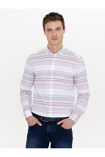 Cacharel Kırmızı Slim Fit Uzun Kollu Gömlek 50248479-VR030