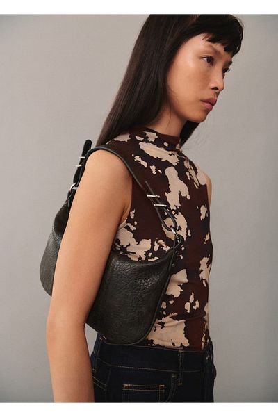 MANGO Woman Patterned Perkins Collar Blouse