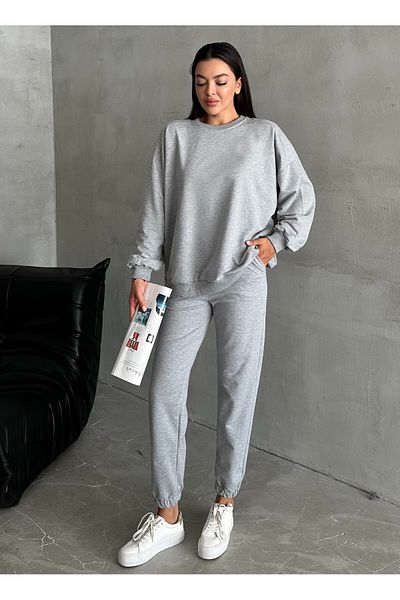 Laluvia Gray Riven Long Sleeve Elastic Leg Set