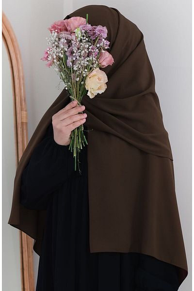 suhneva Medina Silk Shawl Dark Brown (Big Size)