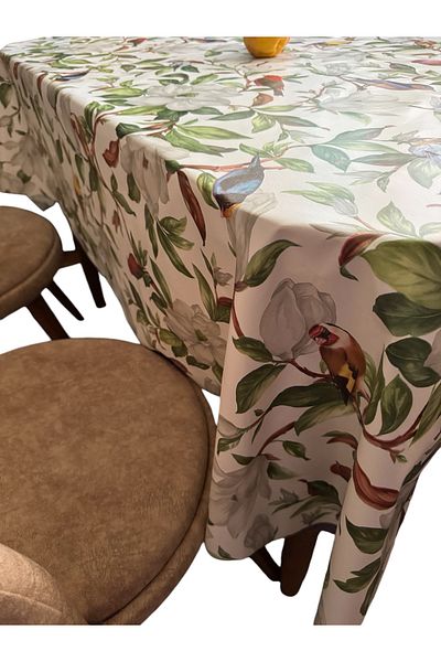 MIHAELA Multicolored Bird Patterned Tablecloth