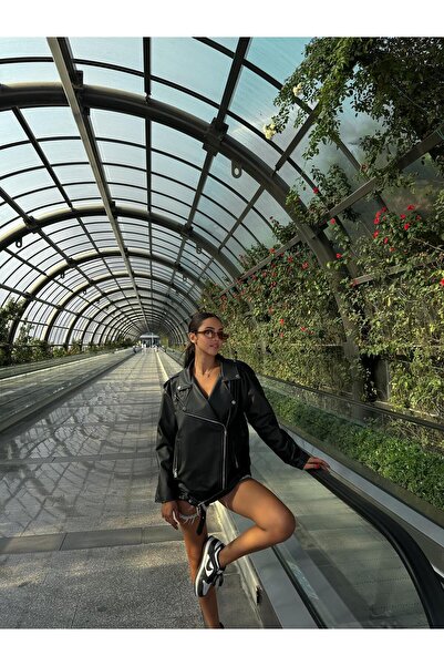 VOLT CLOTHİNG Women's Belted Leather Jacket