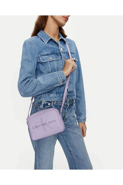 Calvin Klein Striped Sculpted Camera Bag - Cross Strap