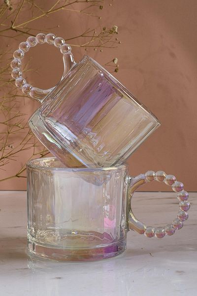 Perotti Ringo Line Lustre 4-Piece 200ml Beaded Handle Mug