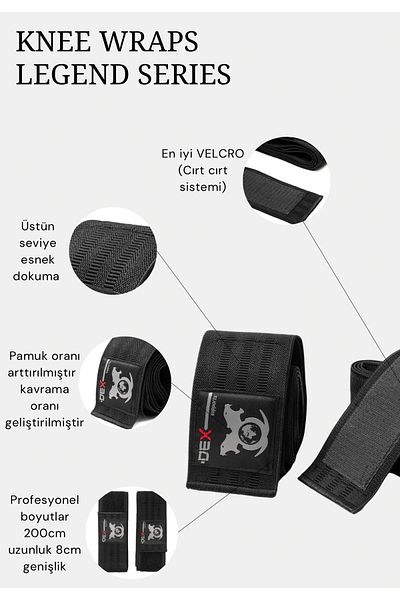 Dex Supports Training Knee Pad Fitness Knee Pad Knee Wraps Legend Series Knee Bandage Knee Wrap 2 Pack