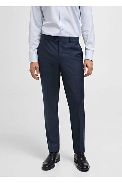 MANGO Man 100% Unprocessed Wool Slim Fitting Trousers