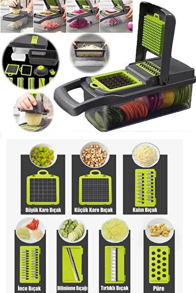 Berdina Home 13 Parçalı Sebze Dilimleyici, Kesici Ve Soğan Doğrayıcı Seti Çok Fonksiyonlu