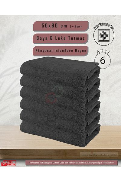 CACON 6 Pieces Microfiber Sports Towel - Hairdresser, Barber and Hand Face Towel 50X90Cm
