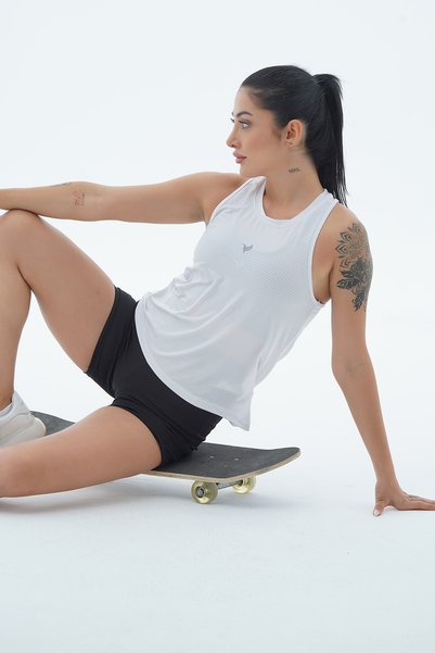 George Phoenix Flex Air - White Comfortable Cut Women's Sports Tank Top