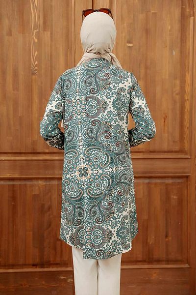 Neva Style تونيك فيسكوز مطبوع باللون الأخضر 11524cy