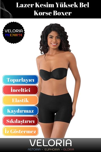 Veloria Premium Series Non-Marking, Gathering, Firming, Shaping Laser Cut High Waist Corset Boxer