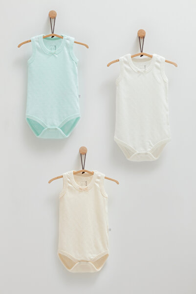 Caramell %100 Pamuk 3'lü Atlet Body Set Kız Bebek