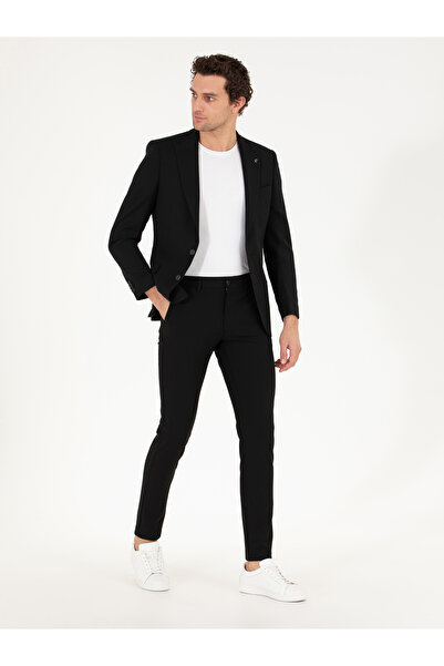 Cacharel Siyah Slim Fit Yün Karışımlı Ceket 50264771-VR046