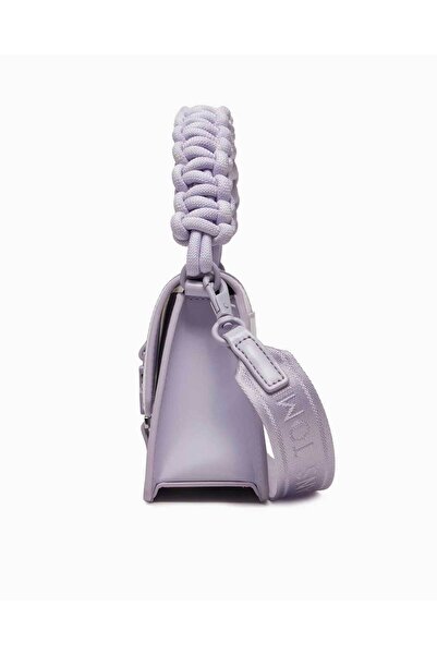 Tommy Hilfiger Kadın Deri Marka Logolu Fermuarlı Günlük Kullanım Mor Omuz Çantası AW0AW15952-W06