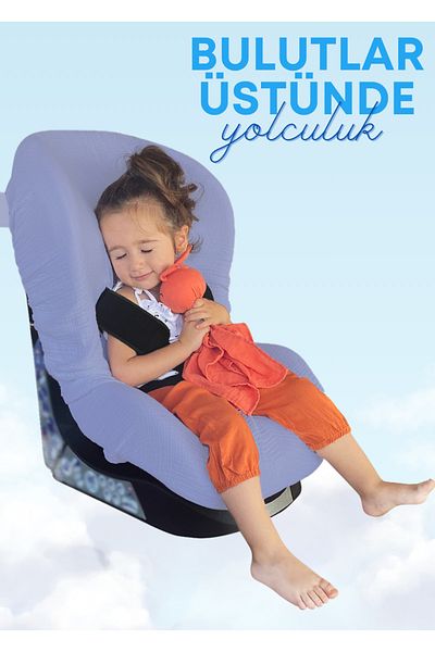 Joyous Mom Kids 4 Layer Muslin Baby Car Seat Cover Elastic 100% Cotton Organic Car Seat Cover