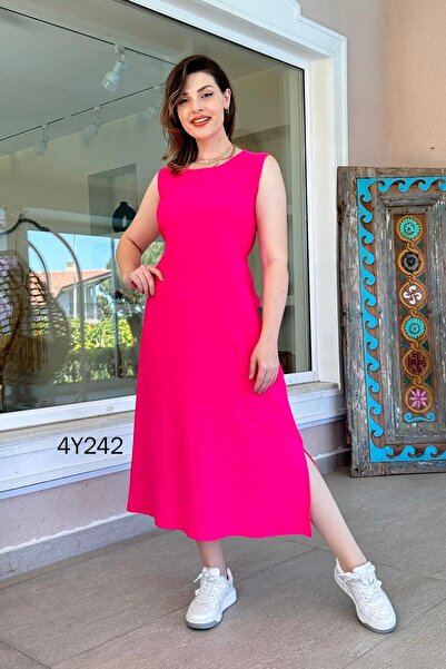 İnce Topuk Bürümcük Zero Sleeve Dress - 4Y242