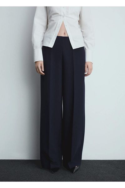 MANGO Woman Wideleg pants with pens