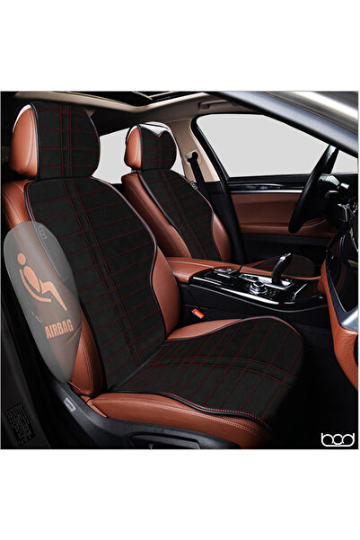 Bod Car Seat Cushion Set with Taste Pocket Seat Protection Cover Sport Series Black-Red (Front & Rear Full Set)