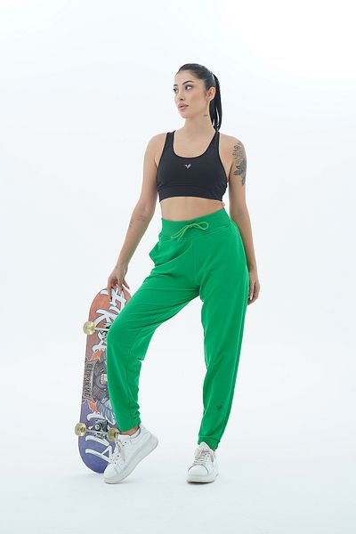 George Phoenix Daily Core - Pantaloni de sport Jogger pentru femei, verde, cu talie înaltă